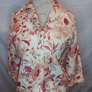 Vintage Tommy Bahama Women's Hawaiian Tropical Dress Shirt Sz Small